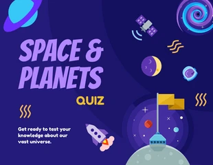 Free  Template: Présentation des quiz sur l'espace violet et les planètes