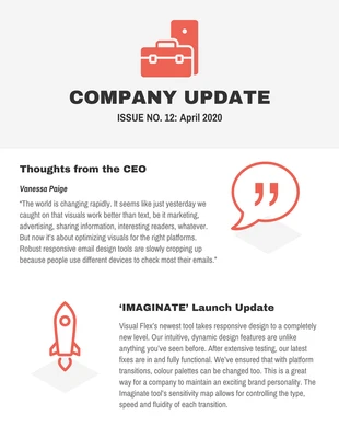 Free  Template: Company Update