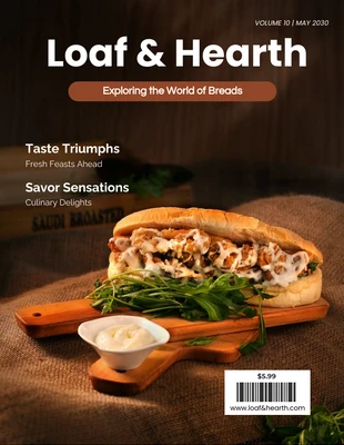 Free  Template: Einfaches rosafarbenes Food-Magazin-Cover