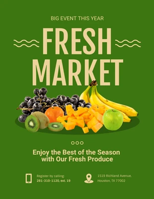 Free  Template: Green Modern Fresh Market Flyer