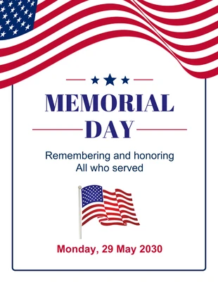 Free  Template: White Minimalist Memorial Day Flyer