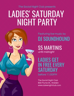 premium  Template: Flyer de l'événement Ladies Night Club