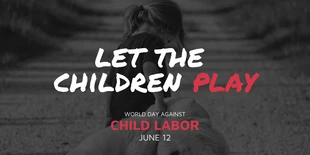 Free  Template: Twitter-Beitrag zum Tag des Bewusstseins für Kinderarbeit