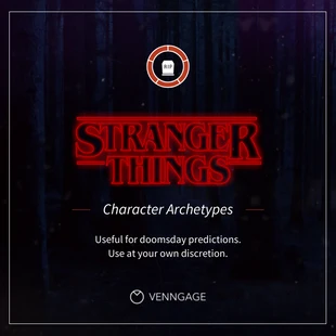 Free  Template: Carrossel do Instagram de arquétipos de personagens de Stranger Things