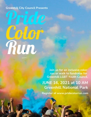 Free  Template: Flyer de la course Pastel Pride