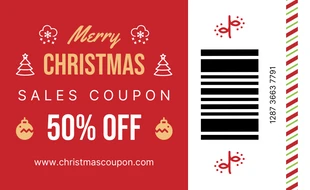 Free  Template: Red And White Modern Playful Merry Christmas Sale Coupons