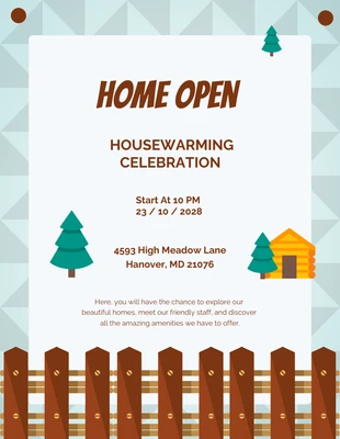 Free  Template: Convite simples verde para festa de inauguração de casa