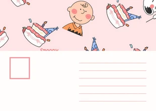 Pink And White Playful Cheerful Happy Birthday Postcard - صفحة 2