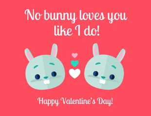 Free  Template: Bunny Valentine's Day Card