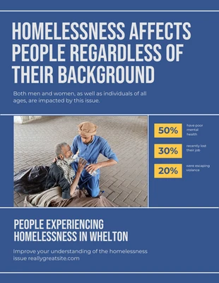Free  Template: Blue Simple Homelessness Poster