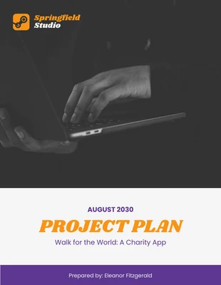 Free  Template: Blanco Púrpura Y Naranja Estética Minimalista Planos Proyecto Stuido