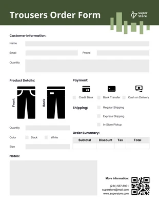 premium  Template: Green and White Minimalist Ecommerce Forms