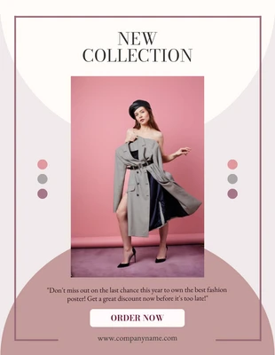 Free  Template: Modelo de coleção de nova moda em rosa pastel