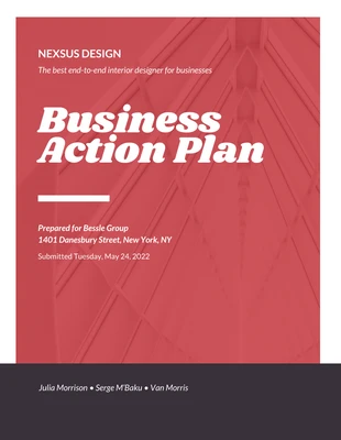 business  Template: Plan d'action pour les entreprises rouges