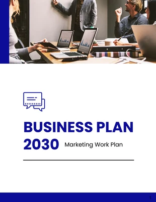 Blue And White Modern Clean Minimalist Business Plan Communication Plans