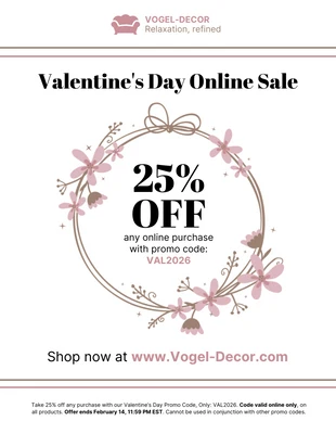 Free  Template: Flyer de vente de la Saint-Valentin