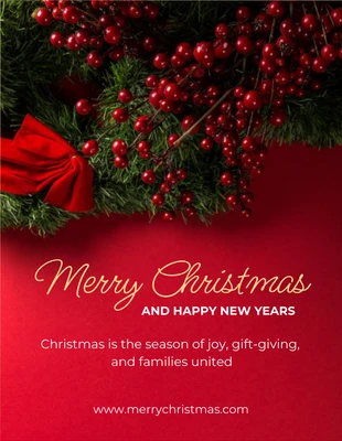 Free  Template: Flyer rojo de Feliz Navidad