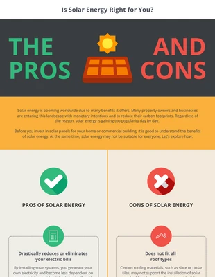 Free  Template: Infografica di confronto sull'energia solare