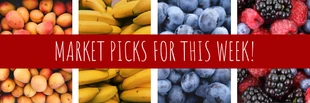 Free  Template: Banner de e-mail do Fresh Fruits Market