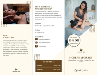 Free  Template: Massage Therapy Spa Brochure