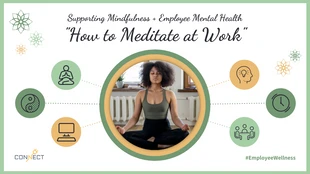 premium  Template: Présentation Méditation sur le lieu de travail pour la pleine conscience et la santé mentale