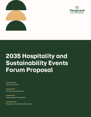 business  Template: Proposta para o Fórum de Eventos sobre Hospitalidade e Sustentabilidade
