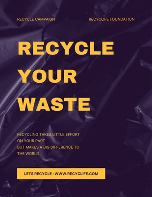 Free  Template: Cartel de reciclaje de campaña audaz moderna púrpura
