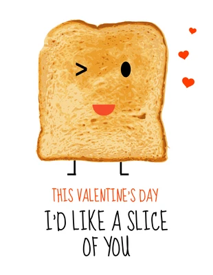 Free  Template: Tarjeta de San Valentín Slice of You