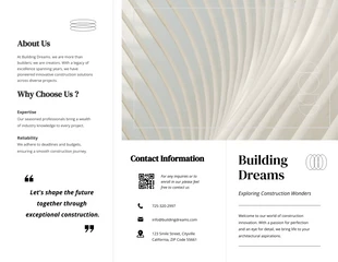 Free  Template: Folheto de construção minimalista simples branco pastel