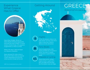 premium  Template: Greece Travel Tri Fold Brochure