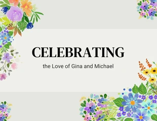 Free  Template: Présentation de mariage de fleurs de sauge
