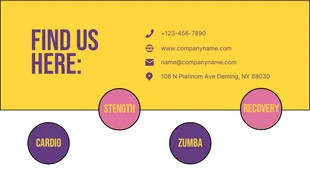 Yellow Pink And Purple Playful Fitness Business Card - صفحة 2
