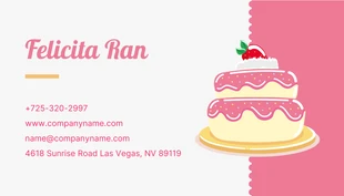 Light Grey And Pink Minimalist Illustration Cake Business Card - صفحة 2