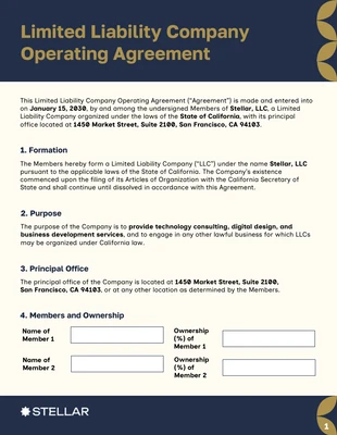 business interactive Template: LLC Contract Template