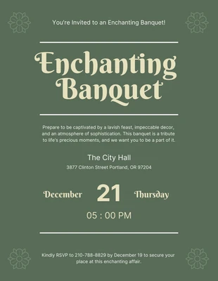 Free  Template: Simple Green Banquet Invitation