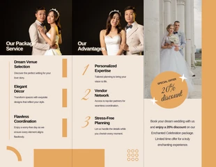 Simple Beige Wedding Tri-fold Brochure - Página 2
