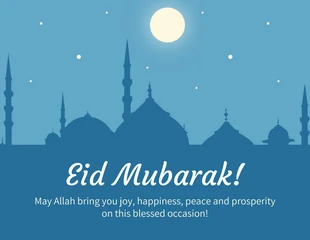 Free  Template: Carte de vœux Eid Mubarak