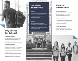 Blue And White Simple College Trifold Brochure - Pagina 2