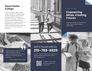 premium  Template: Blue And White Simple College Trifold Brochure