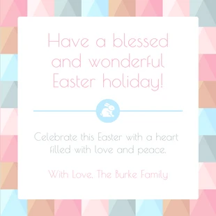 Free  Template: Pastel Easter Holiday Card
