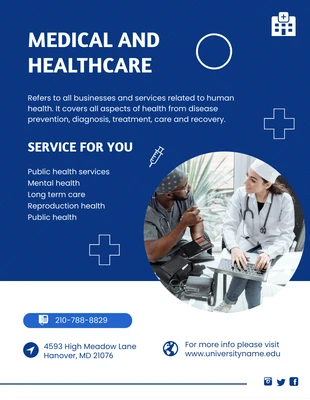Free  Template: Cartaz simples azulModelo de assistência médica hospitalar