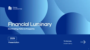 business  Template: Presentación Finanzas minimalistas con círculo azul