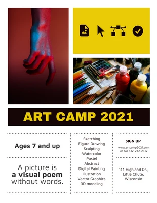 Free  Template: Bold Art Camp Veranstaltungsplakat