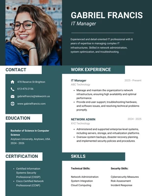 Free  Template: Simple Green Tech Resume