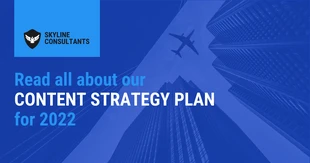 premium  Template: Blue Content Strategy LinkedIn Banner Ad