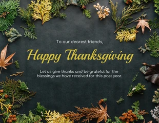 Friendly Wishes Thanksgiving Card