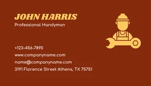 Brown And Yellow Simple Illustration Handyman Services Business Card - صفحة 2