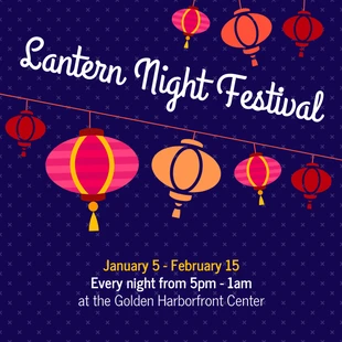 premium  Template: Post su Instagram del festival cinese della notte delle lanterne