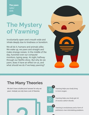 premium  Template: Infográfico Mystery of Yawning (O mistério do bocejo)