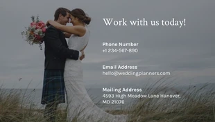 Light Grey Simple Photo Wedding Organizer Business Card - Página 2